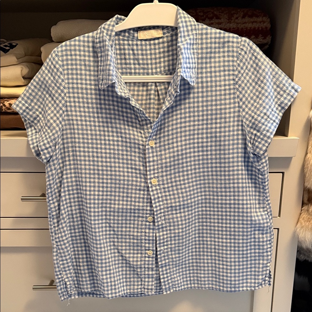 CP Shades Light Blue and White Gingham Button Down Shirt